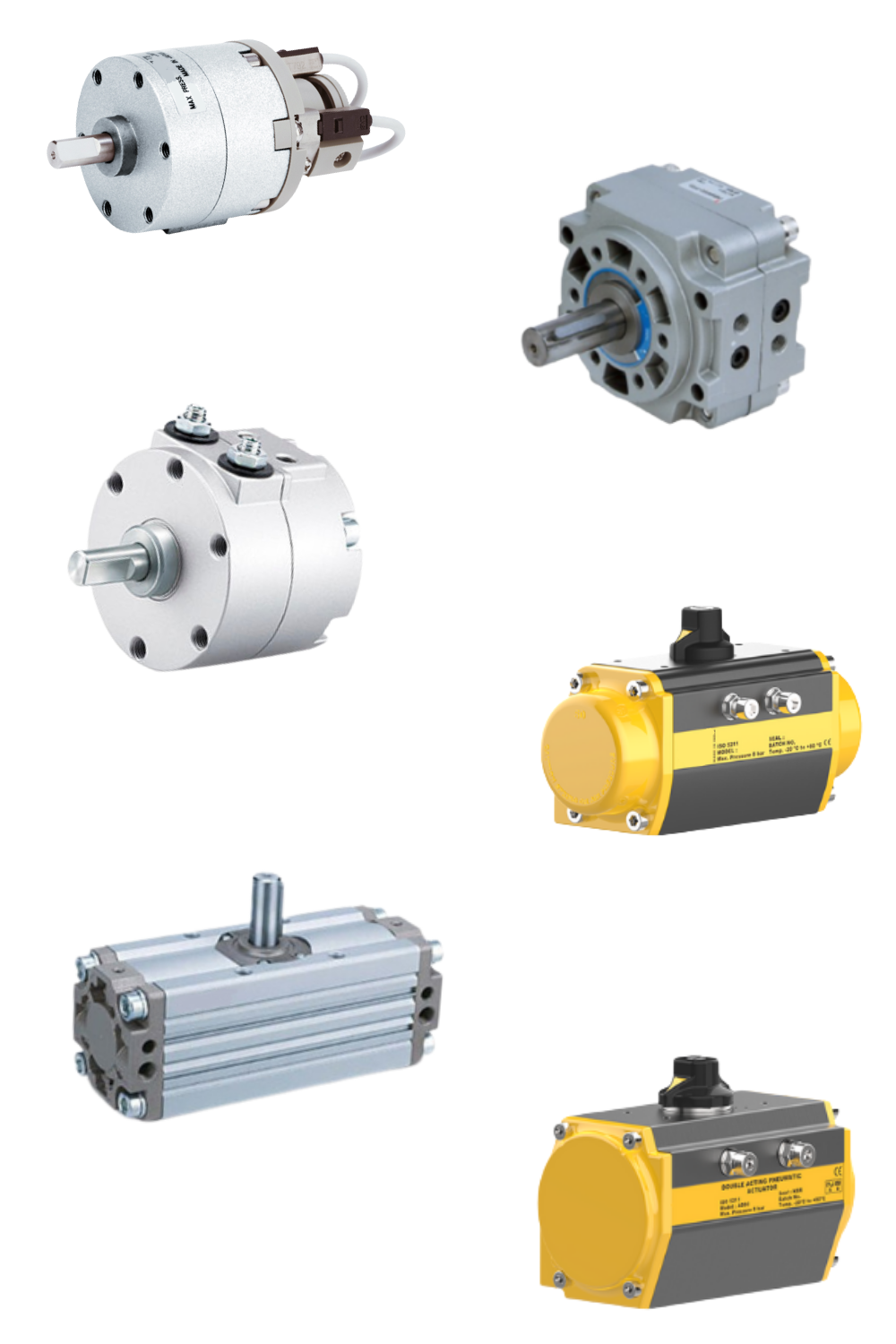 rack and pinion type pneumatic rotary actuator